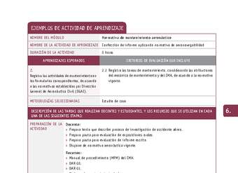 Confección de informe aplicando normativa de aeronavegabilidad