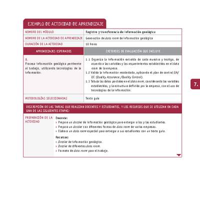 Generación de data room de información geológica