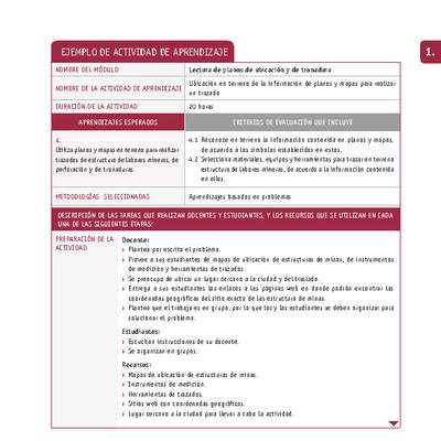 Ubicación en terreno de la información de planos y mapas para realizar un trazado