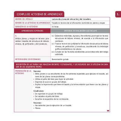 Trazado en terreno de la información contenida en planos y mapas