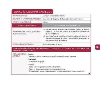 Elaboración de diagramas de flujo sobre el chancado primario