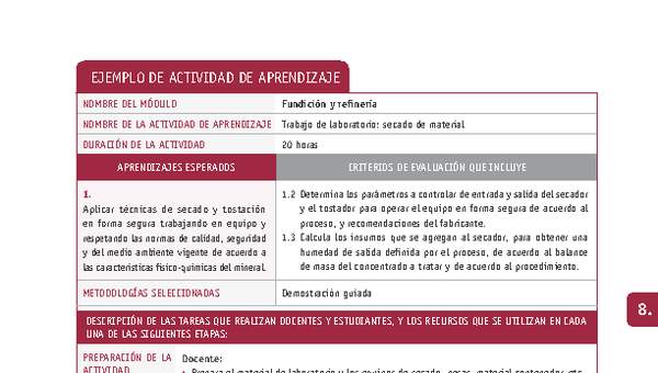 Trabajo de laboratorio: secado de material