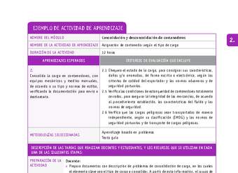 Asignación de contenedor según el tipo de carga