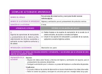 Higiene y sanitización para el procesamiento de productos marinos