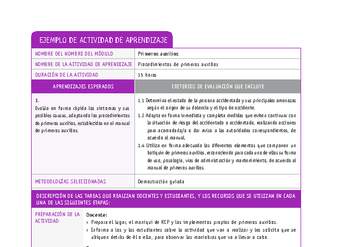 Procedimientos de primeros auxilios