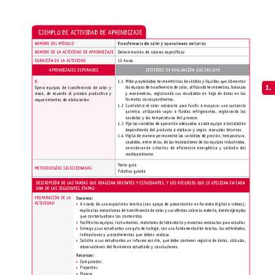 Determinación de calores específicos