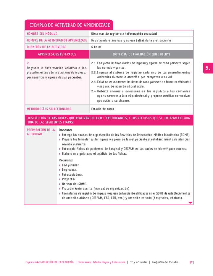 Registrando el ingreso y egreso (alta) de la o el paciente