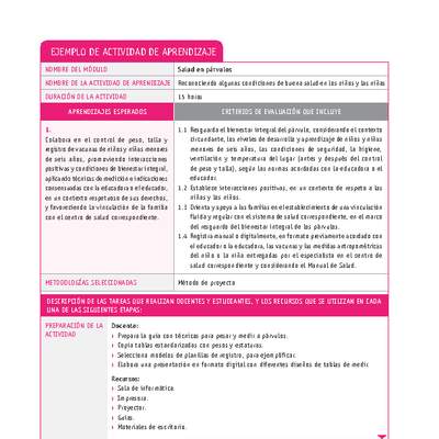 Reconociendo algunas condiciones de buena salud en los niños y las niñas