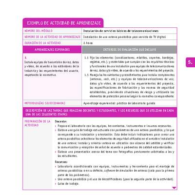 Instalación de una antena parabólica para servicio de TV digital