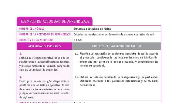 Criterios para seleccionar un determinado sistema operativo de red