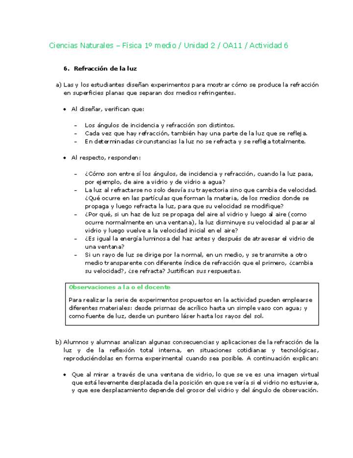 Ciencias Naturales 1 medio-Unidad 2-OA11-Actividad 6