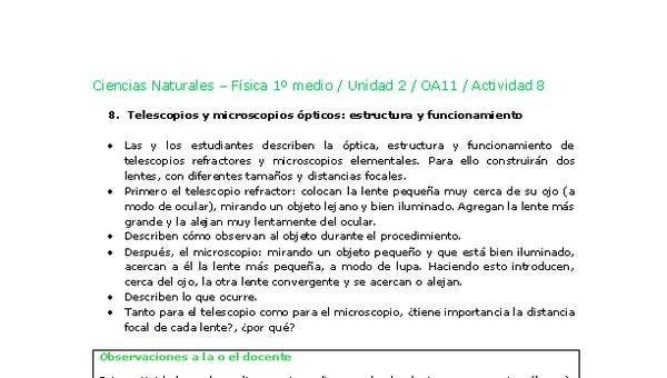 Ciencias Naturales 1 medio-Unidad 2-OA11-Actividad 8