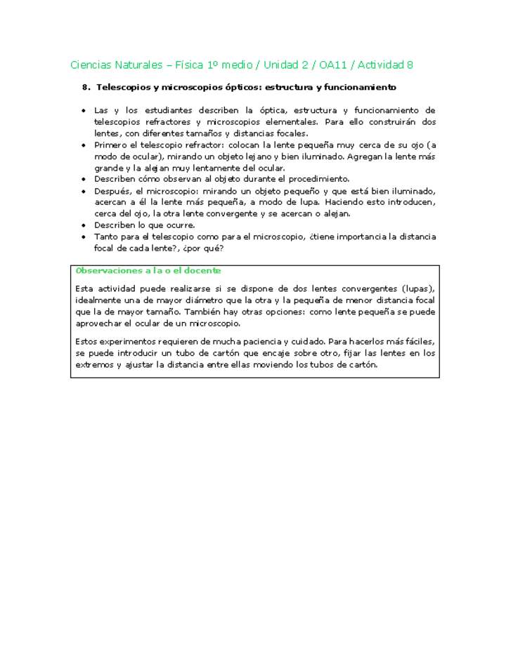 Ciencias Naturales 1 medio-Unidad 2-OA11-Actividad 8