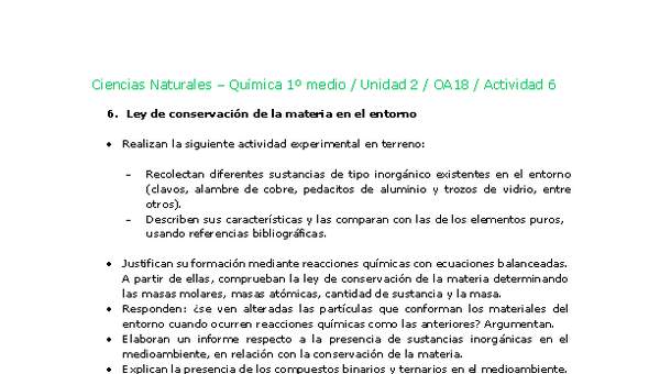 Ciencias Naturales 1 medio-Unidad 2-OA18-Actividad 6