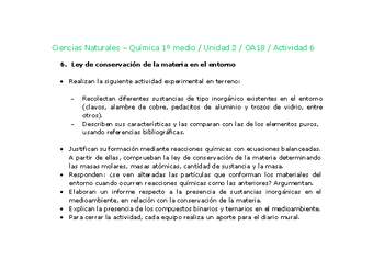 Ciencias Naturales 1 medio-Unidad 2-OA18-Actividad 6