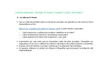 Ciencias Naturales 1 medio-Unidad 2-OA4-Actividad 4