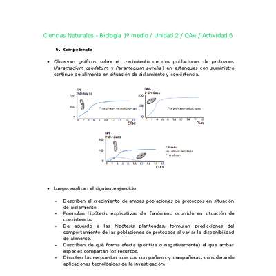 Ciencias Naturales 1 medio-Unidad 2-OA4-Actividad 6