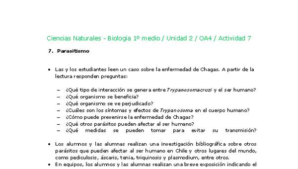 Ciencias Naturales 1 medio-Unidad 2-OA4-Actividad 7