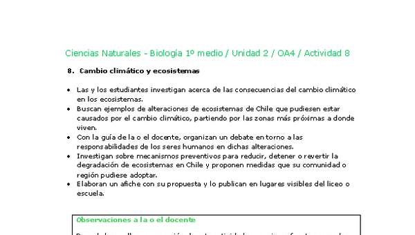 Ciencias Naturales 1 medio-Unidad 2-OA4-Actividad 8