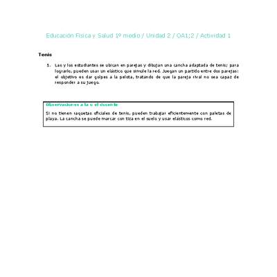 Educación Física 1 medio-Unidad 2-OA1;2-Actividad 1