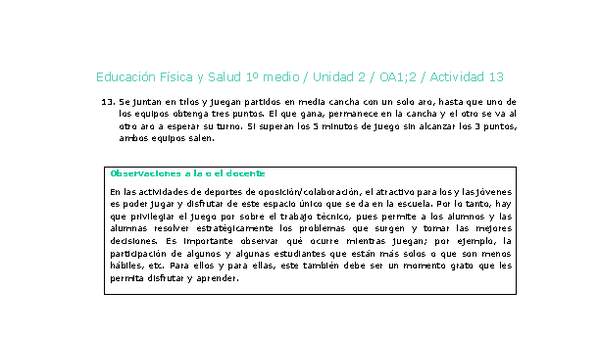 Educación Física 1 medio-Unidad 2-OA1;2-Actividad 13