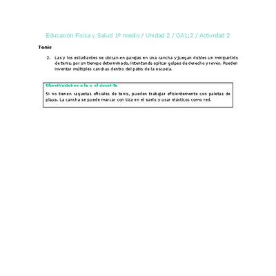 Educación Física 1 medio-Unidad 2-OA1;2-Actividad 2