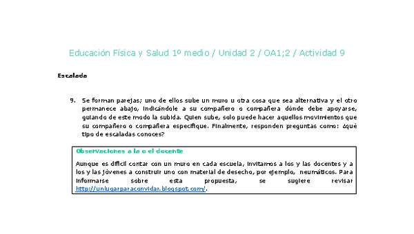 Educación Física 1 medio-Unidad 2-OA1;2-Actividad 9