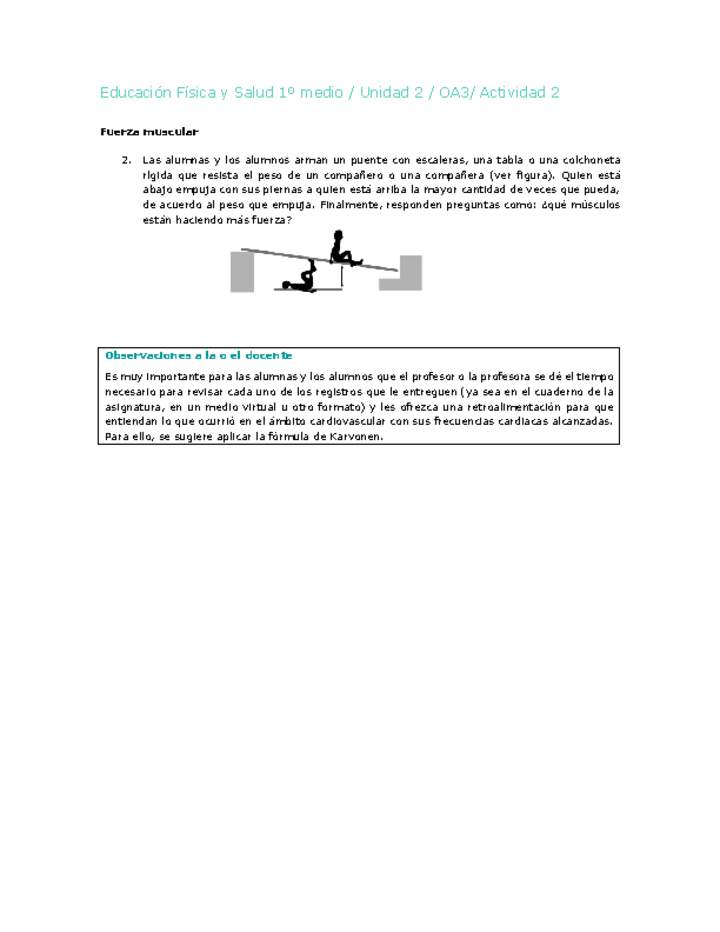 Educación Física 1 medio-Unidad 2-OA3-Actividad 2