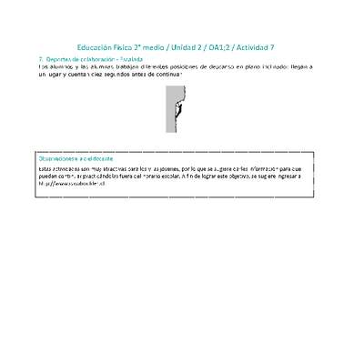 Educación Física 2 medio-Unidad 2-OA1;2-Actividad 7