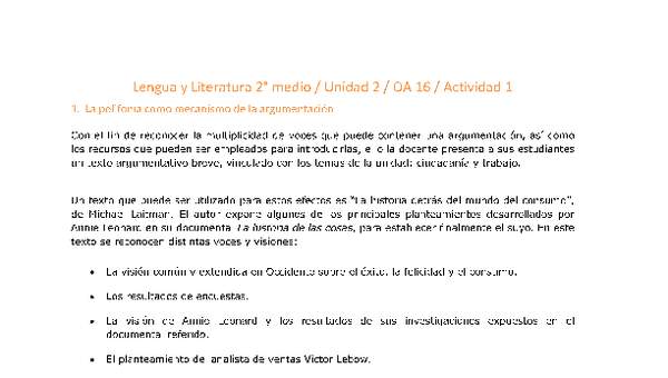 Lengua y Literatura 2 medio-Unidad 2-OA16-Actividad 1