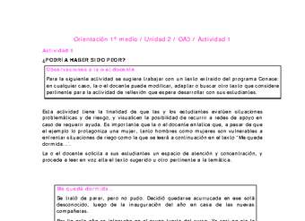 Orientación 1 medio-Unidad 2-OA3-Actividad 1