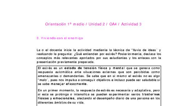 Orientación 1 medio-Unidad 2-OA4-Actividad 3