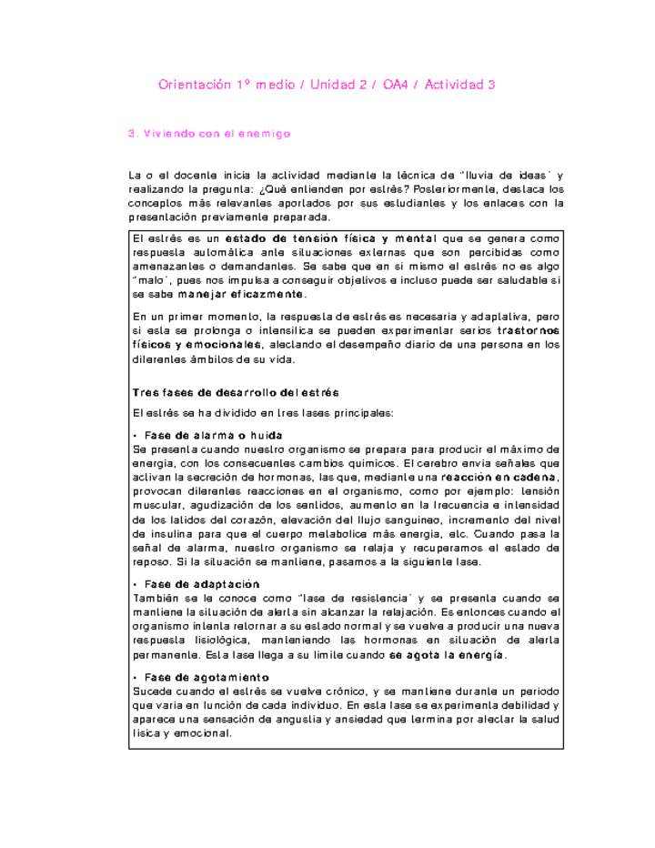 Orientación 1 medio-Unidad 2-OA4-Actividad 3