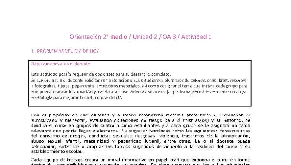 Orientación 2 medio-Unidad 2-OA3-Actividad 1