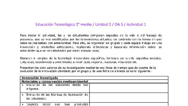 EduTec 2 medio-Unidad 2-OA5-Actividad 1