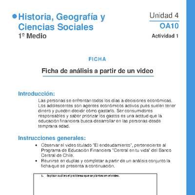 Ficha de análisis a partir de un video