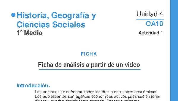 Ficha de análisis a partir de un video