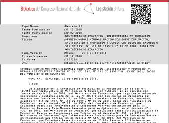 Decreto N° 67 Evaluación (tramitado 28 dic 2018)