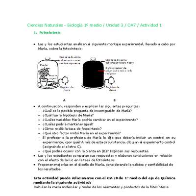 Ciencias Naturales 1 medio-Unidad 3-OA7-Actividad 1