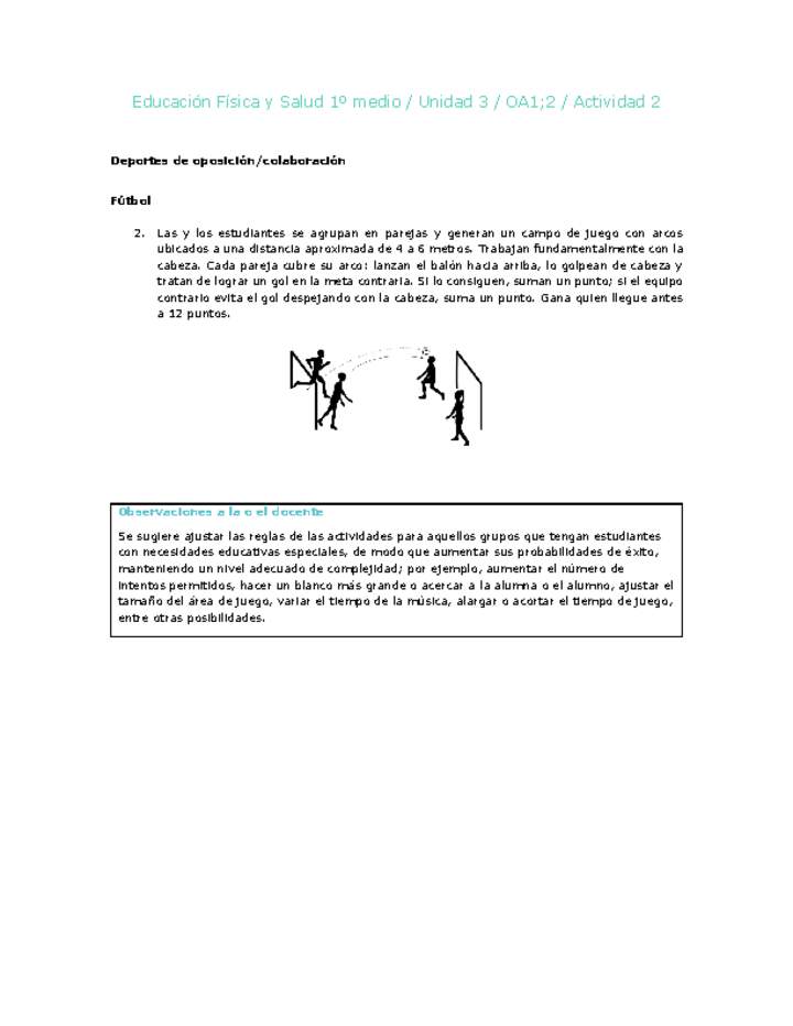 Educación Física 1 medio-Unidad 3-OA1;2-Actividad 2