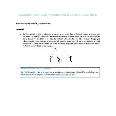 Educación Física 1 medio-Unidad 3-OA1;2-Actividad 8