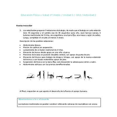 Educación Física 1 medio-Unidad 3-OA3-Actividad 2