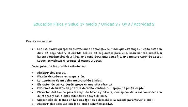 Educación Física 1 medio-Unidad 3-OA3-Actividad 2