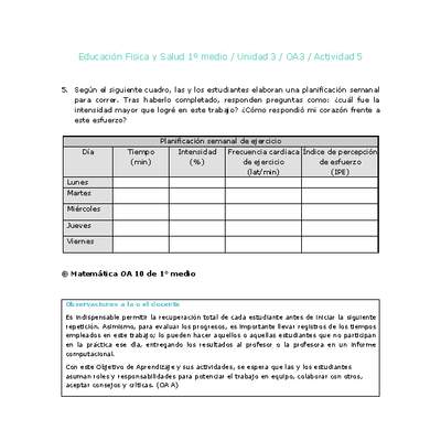 Educación Física 1 medio-Unidad 3-OA3-Actividad 5