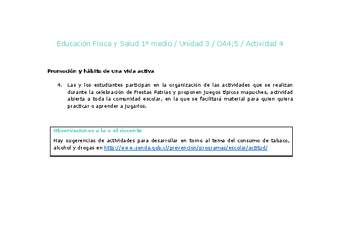 Educación Física 1 medio-Unidad 3-OA4;5-Actividad 4