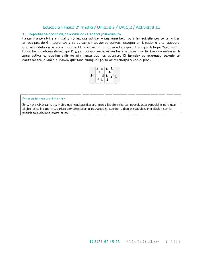 Educación Física 2 medio-Unidad 3-OA1;2-Actividad 11