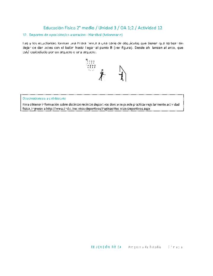 Educación Física 2 medio-Unidad 3-OA1;2-Actividad 12