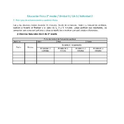 Educación Física 2 medio-Unidad 3-OA3-Actividad 2