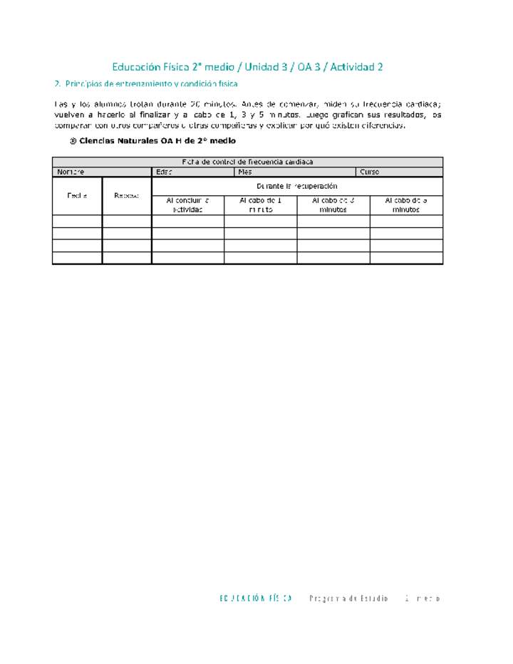 Educación Física 2 medio-Unidad 3-OA3-Actividad 2