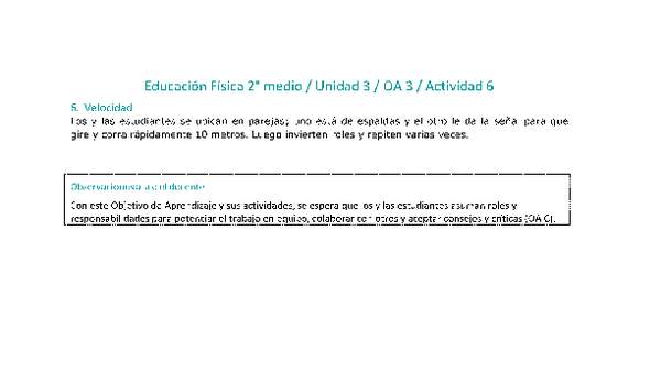 Educación Física 2 medio-Unidad 3-OA3-Actividad 6